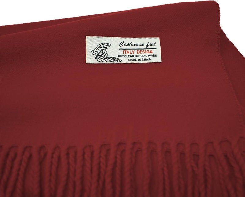 Glory Max Unisex Plain Solid Color Winter Scarf Cashmere Feel Soft Classic 72"x12" - Image 4